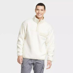 NWT Medium Goodfellow & Co Men's Sherpa Snap Placket Pullover